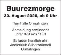 Inserat: «Buurezmorge»