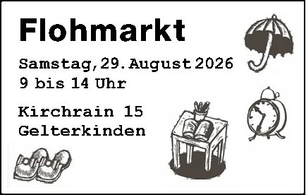 Zeichnungen von Regenschirm, Wecker, Tisch mit Büchern und einem Paar Schuhen